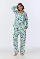Tropical Comfort – Jungle Boogie Long Sleeve PJ Set in Stretch Jersey