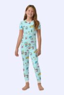 Surfside Dog Short Sleeve Stretch Jersey Pajamas Set for Kids