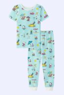 Surfside Dog Short Sleeve Stretch Jersey Pajamas Set for Kids