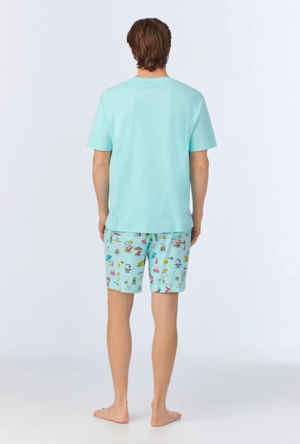 Men’s Short Sleeve Henley PJ Set – Surfside Dog, Stretch Jersey Boxer - Image 4