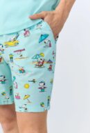 Men’s Short Sleeve Henley PJ Set – Surfside Dog, Stretch Jersey Boxer