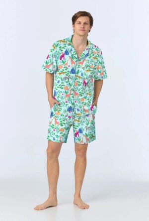 Men’s Stretch Jersey Pajamas - Jungle Boogie, Short Sleeve & Shorts