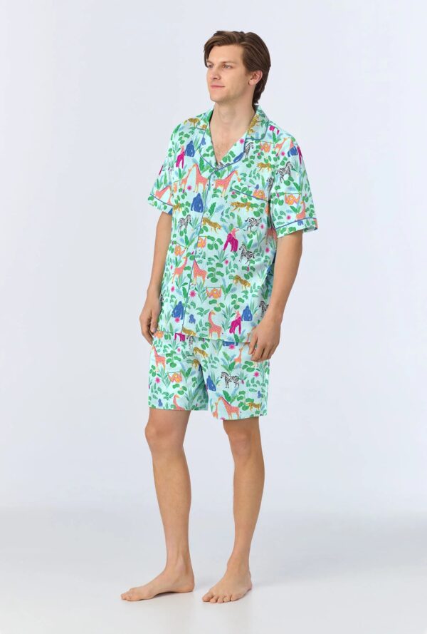 Men’s Stretch Jersey Pajamas - Jungle Boogie, Short Sleeve & Shorts - Image 2