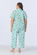 Dog Surfside Vibes – Cropped Classic PJ Set, Short Sleeve Stretch Jersey