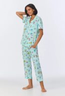 Dog Surfside Vibes – Cropped Classic PJ Set, Short Sleeve Stretch Jersey