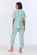 Dog Surfside Vibes – Cropped Classic PJ Set, Short Sleeve Stretch Jersey