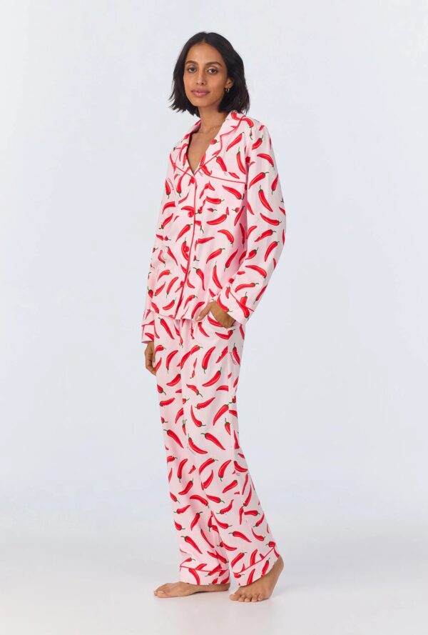 Classic Long Sleeve Pajama Set – Coming In Hot Print, Stretch Jersey - Image 4