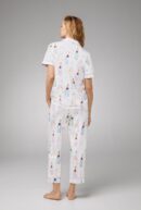 Champagne Wedding PJ Set – Short Sleeve Classic Cropped in Stretch Jersey