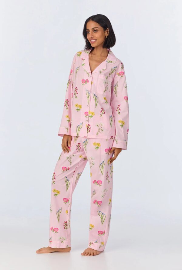 Western Wildflowers Long Pajama Set – Classic Fit in Cotton Poplin - Image 4