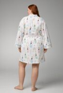 Elegant Champagne Wedding Robe – Banded Collar & Stretch Jersey
