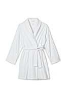 White 3D Textured Robe – Cozy French Terry Lining