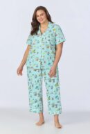 Dog Surfside Vibes – Cropped Classic PJ Set, Short Sleeve Stretch Jersey