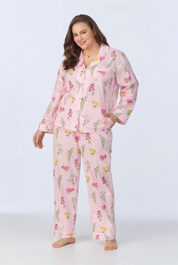 Western Wildflowers Long Pajama Set – Classic Fit in Cotton Poplin - Image 3