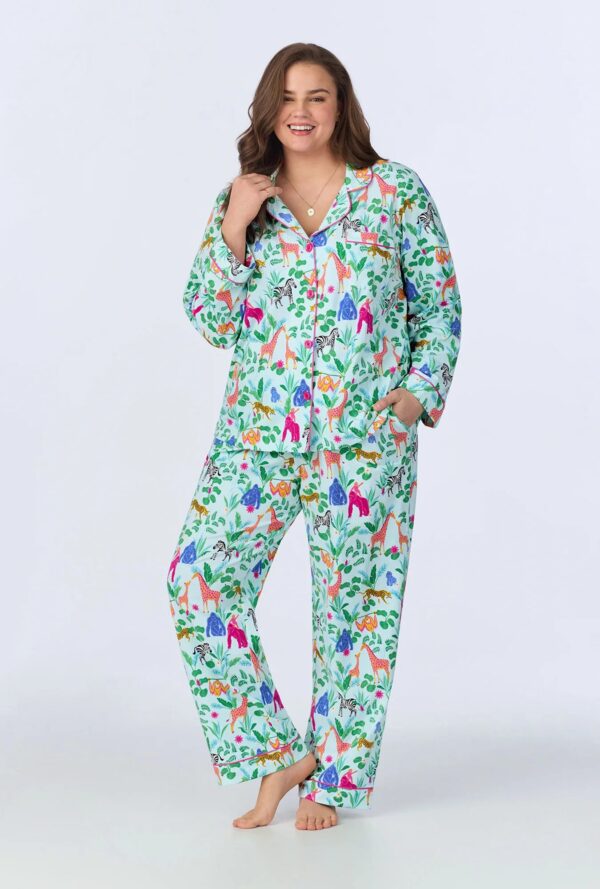Tropical Comfort – Jungle Boogie Long Sleeve PJ Set in Stretch Jersey - Image 3